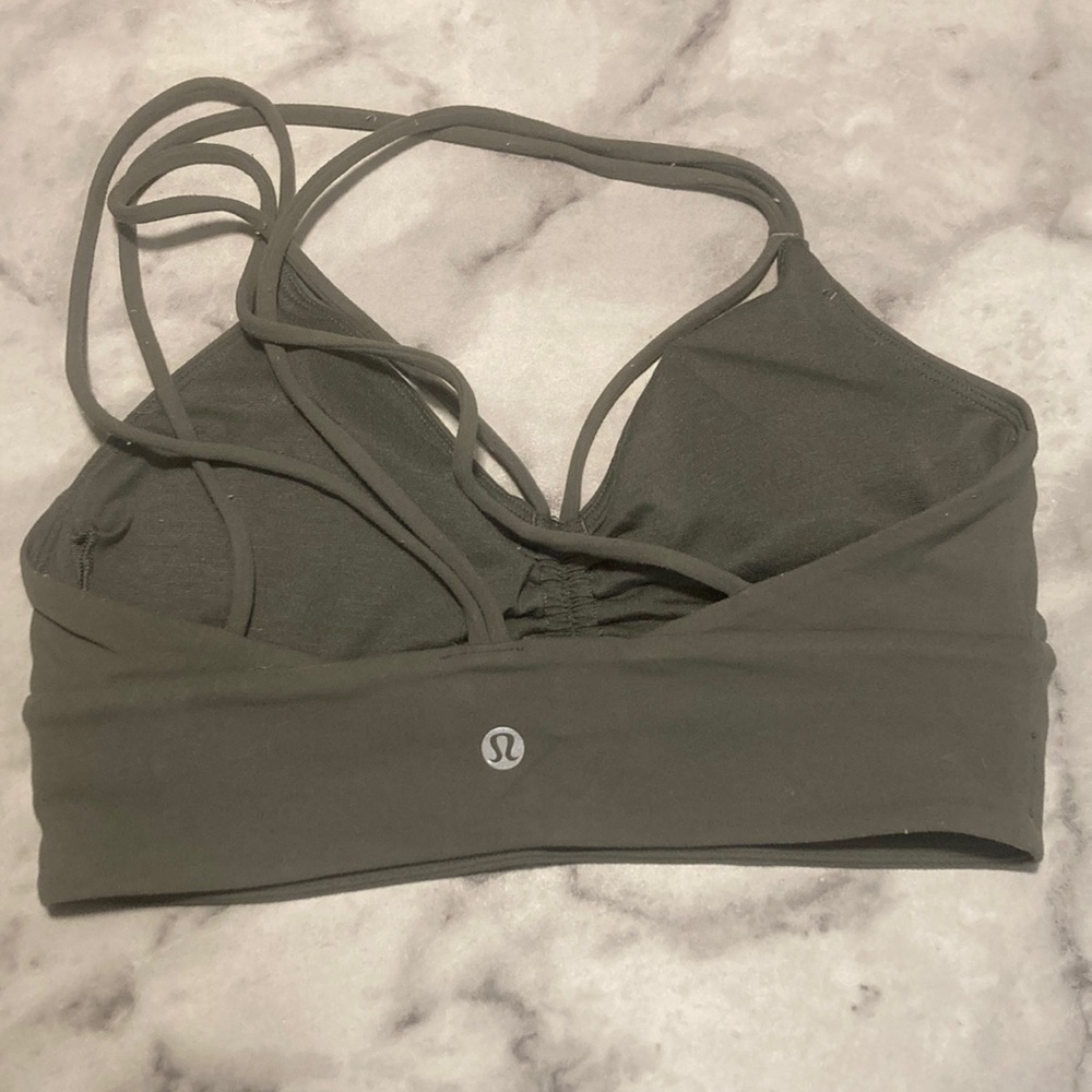 Lululemon athletica Strappy Olive Green Bralette - Picture 2 of 16